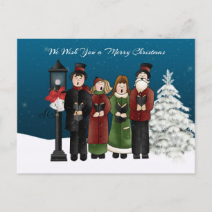 Cartes Pour Fêtes Annuelles Scène hivernale des caroleurs