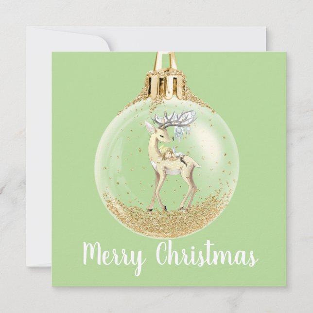 Cartes Pour Fêtes Annuelles Scène magique Ornement de Noël (Devant)
