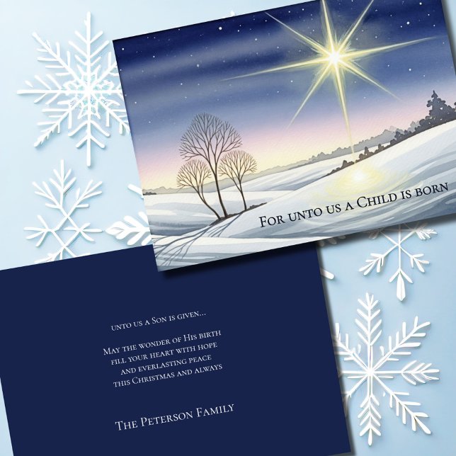 Cartes Pour Fêtes Annuelles Scène sacrée de neige de Noël (Créateur téléchargé)