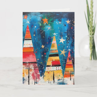 Cartes Pour Fêtes Annuelles Scènes de sapins de Noël uniques