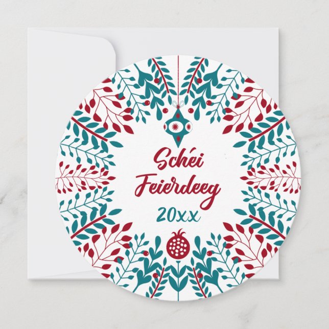 Cartes Pour Fêtes Annuelles Schéi Feierdeeg, Joyeux Noël luxembourgeois (Devant)