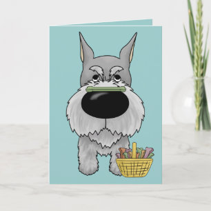 Cartes Pour Fêtes Annuelles Schnauzer - Easter Bone Hunt, Anyone ?