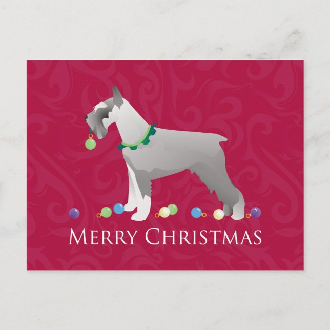Cartes Pour Fêtes Annuelles Schnauzer Joyeux Noël Design (Devant)