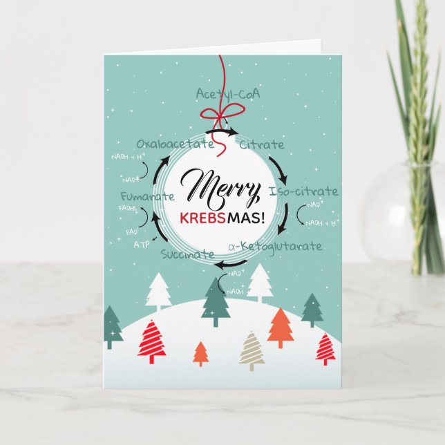 Cartes Pour Fêtes Annuelles Science Biologie Cycle Kreb's Cycle de Noël Enseig (Devant)
