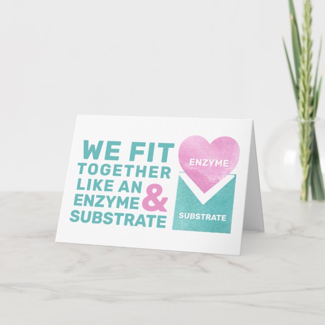 Cartes Pour Fêtes Annuelles Science Valentine Enzyme Biologie Professeur Geek  (Devant)