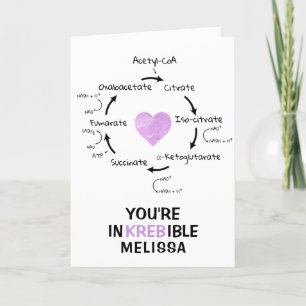 Cartes Pour Fêtes Annuelles Science Valentine Kreb's Cycle Biologie Coeur Nerd