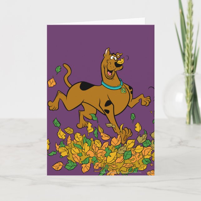 Cartes Pour Fêtes Annuelles Scooby Doo Thanksgiving Feuilles (Devant)