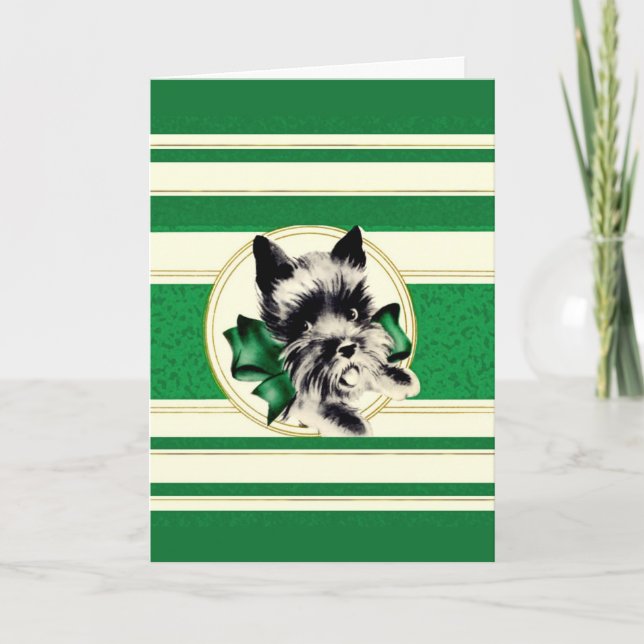 Cartes Pour Fêtes Annuelles Scottie Dog Merry (Devant)
