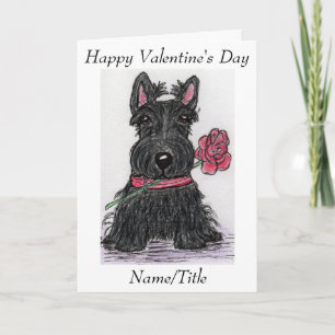 Cartes Pour Fêtes Annuelles Scottie Dog Valentine's Day Card femme petite amie