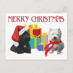Cartes Pour Fêtes Annuelles Scottie et Westie Joyeux Noël