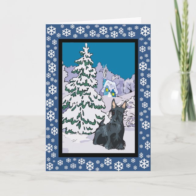 Cartes Pour Fêtes Annuelles Scottie Snowy Winter (Devant)