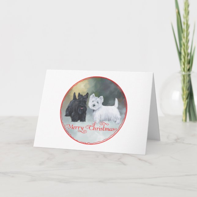 Cartes Pour Fêtes Annuelles Scottie Westie Christmas (Devant)