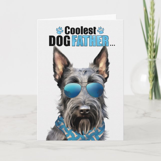 Cartes Pour Fêtes Annuelles Scottish Terrier Chien Coolest Papa Fête des pères (Devant)