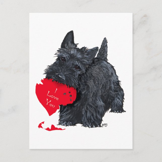 Cartes Pour Fêtes Annuelles Scottish Terrier Valentine (Devant)