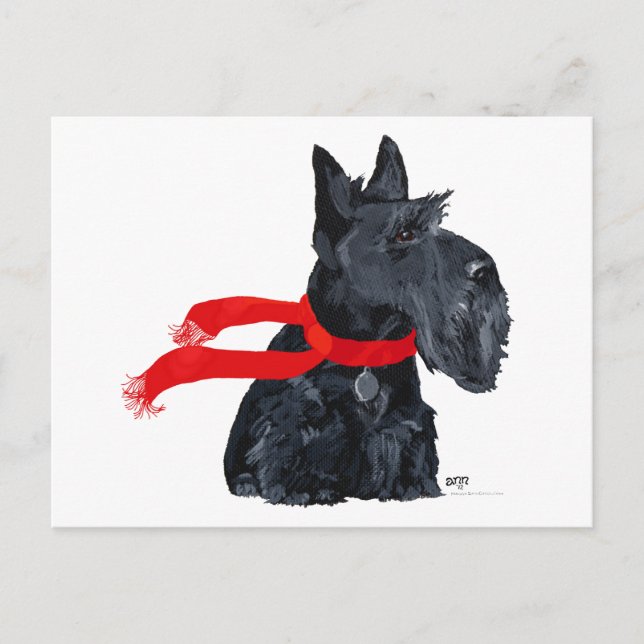 Cartes Pour Fêtes Annuelles Scottish Terrier Winter Holiday (Devant)