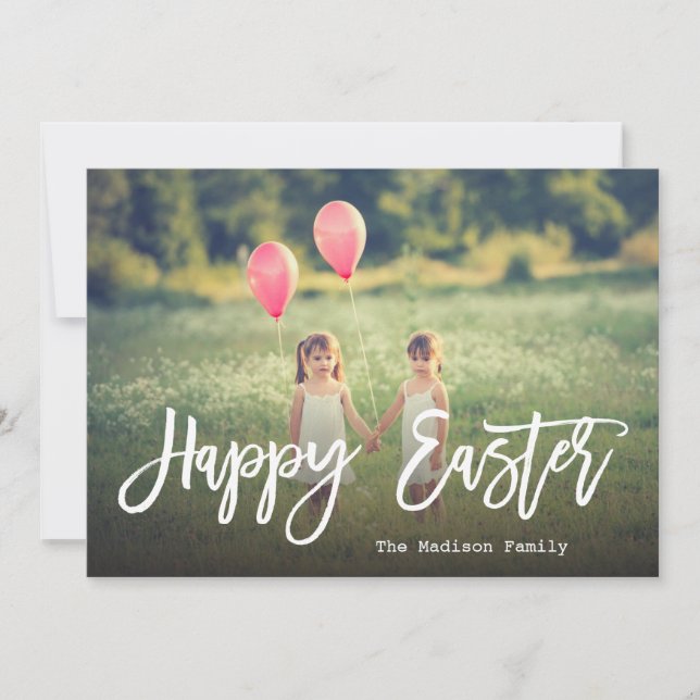 Cartes Pour Fêtes Annuelles Script à la main tendance | Photo de Pâques (Devant)