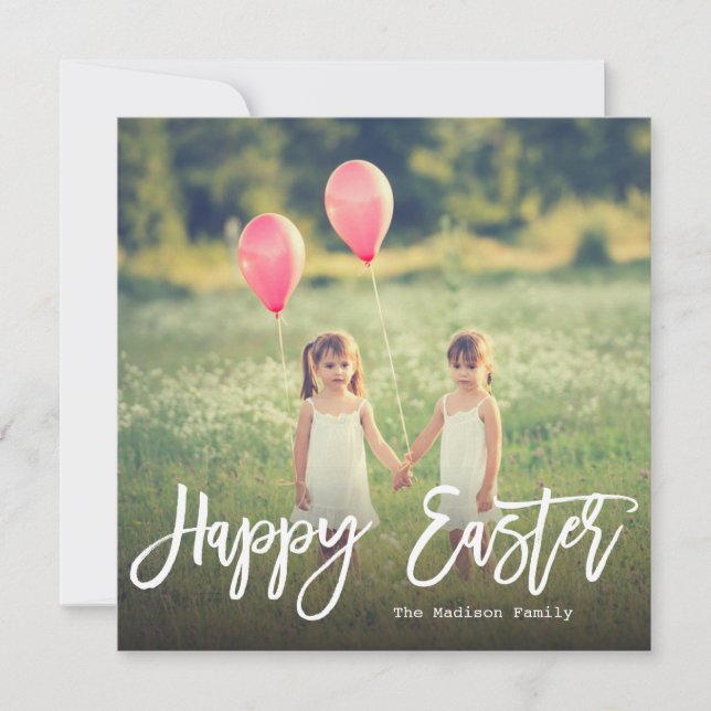 Cartes Pour Fêtes Annuelles Script à la main tendance | Photo de Pâques (Devant)