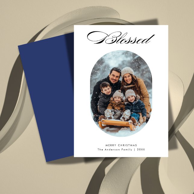 Cartes Pour Fêtes Annuelles Script Bénéficié moderne photo de Noël religieux (Créateur téléchargé)