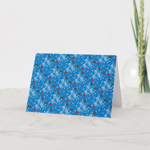 Cartes Pour Fêtes Annuelles Script de Noël Aqua Ho-Ho-Ho Moderne