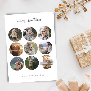 Cartes Pour Fêtes Annuelles Script de Noël minimaliste 9 formes de cercle phot