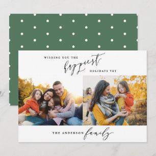 Cartes Pour Fêtes Annuelles Script de Noël multi photo minimal