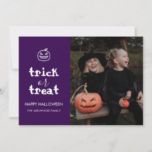 Cartes Pour Fêtes Annuelles Script de Trick or Treat fantaisiste pour photo d'
