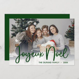 Cartes Pour Fêtes Annuelles Script Joyeux Noel Photo Holiday Card