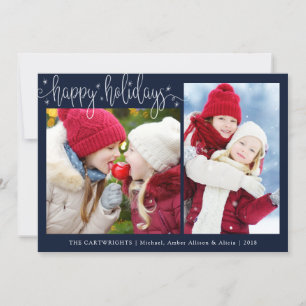Cartes Pour Fêtes Annuelles Script JOYEUX NOËL   Stars