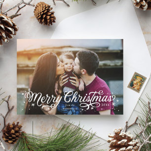 Cartes Pour Fêtes Annuelles Script Lettrage main de Noël multi-Carte photo