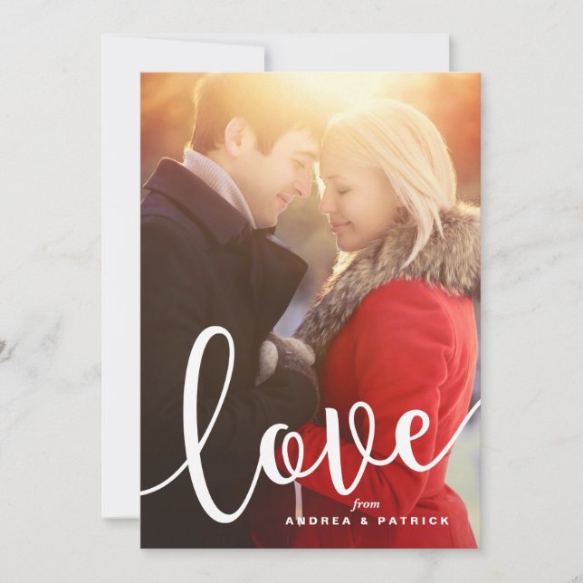 Cartes Pour Fêtes Annuelles Script Love Calligraphy | Photo Saint Valentin (Devant)