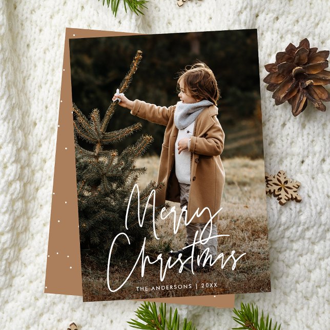 Cartes Pour Fêtes Annuelles Script manuscrit Camel Joyeux Noël Photo (Créateur téléchargé)