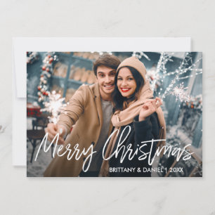 Cartes Pour Fêtes Annuelles Script manuscrit Joyeux Noël Photo