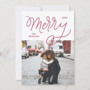 Cartes Pour Fêtes Annuelles Script Merry Fun Bold Holiday Card