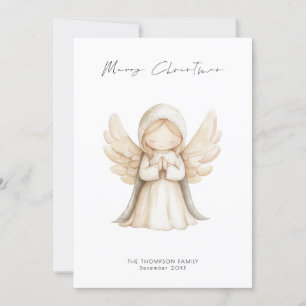 Cartes Pour Fêtes Annuelles Script minimaliste Angel Joyeux Noël