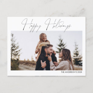 Cartes Pour Fêtes Annuelles Script minimaliste Joyeuses vacances de Noël Photo