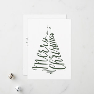 Cartes Pour Fêtes Annuelles Script minimaliste moderne Joyeux Noël GreenTree
