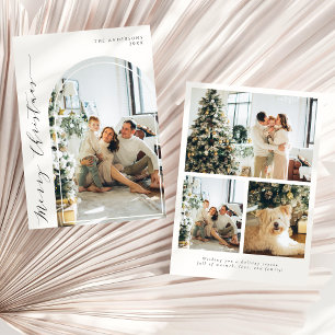 Cartes Pour Fêtes Annuelles Script minimaliste simple Joyeux photo de Noël