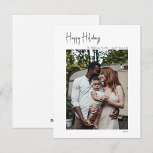 Cartes Pour Fêtes Annuelles Script moderne Joyeux jours fériés Vertical Photo