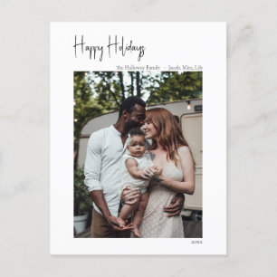Cartes Pour Fêtes Annuelles Script moderne Joyeux jours fériés Vertical Photo 