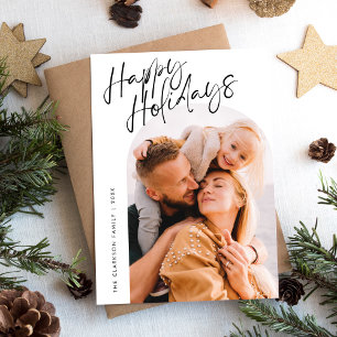 Cartes Pour Fêtes Annuelles Script moderne Joyeux Vacances Arch 2 Photo