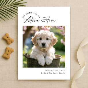 Cartes Pour Fêtes Annuelles Script Moderne Minimaliste Adorez-Le Photo de Fami