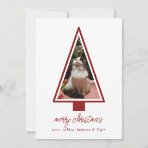 Cartes Pour Fêtes Annuelles Script moderne minimaliste Pet Photo Noël