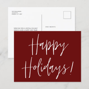 Cartes Pour Fêtes Annuelles Script moderne Rouge Joyeux Noël