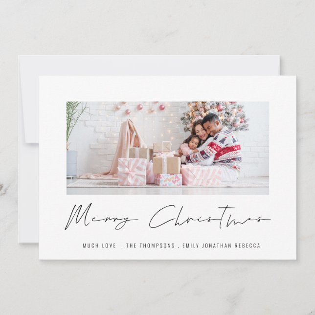 Cartes Pour Fêtes Annuelles Script photo moderne 2026 Calendrier Joyeux Noël (Devant)