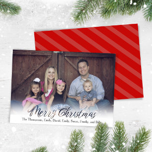 Cartes Pour Fêtes Annuelles Script photo moderne Joyeux Noël