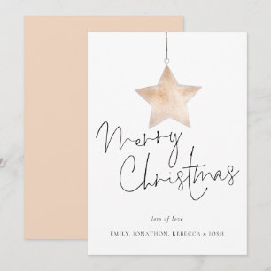 Cartes Pour Fêtes Annuelles Script Star moderne Joyeux Noël