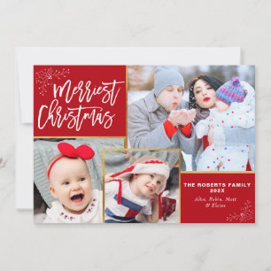 Cartes Pour Fêtes Annuelles Scripts rustiques collage photo noël