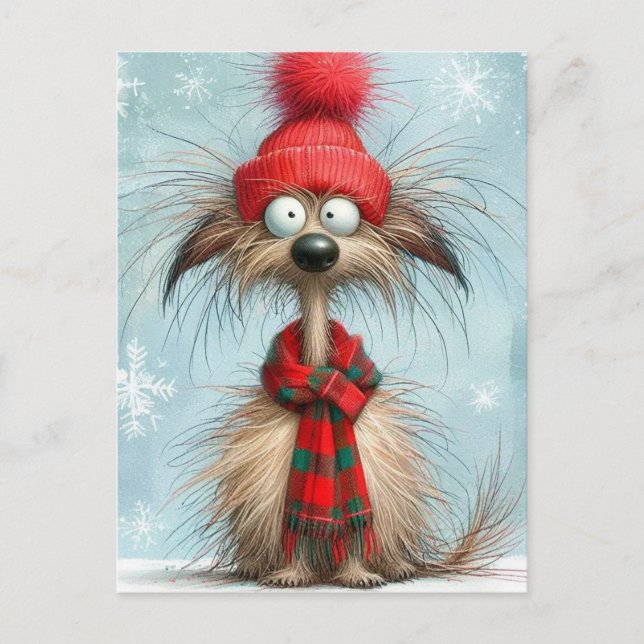 Cartes Pour Fêtes Annuelles Scruffy Dog Christmas (Devant)