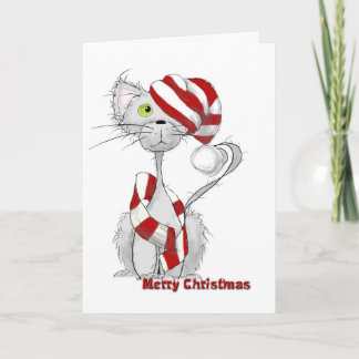 Cartes Pour Fêtes Annuelles Scruffy the Cat Christmas card