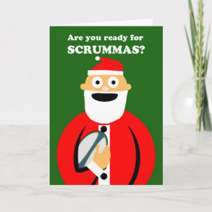 Cartes Pour Fêtes Annuelles Scrummas, rugby de Noël folâtre le thème, Père